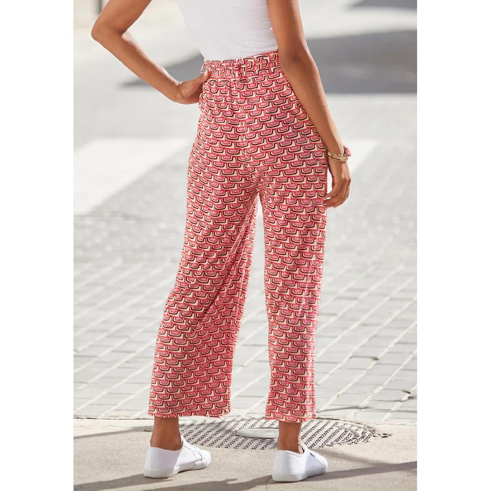 Vivance Culotte (mit Bindegürtel) mit Retroprint leichte Jerseyhose Sommerhose 50% Rabatt mit kostenlosem Versand