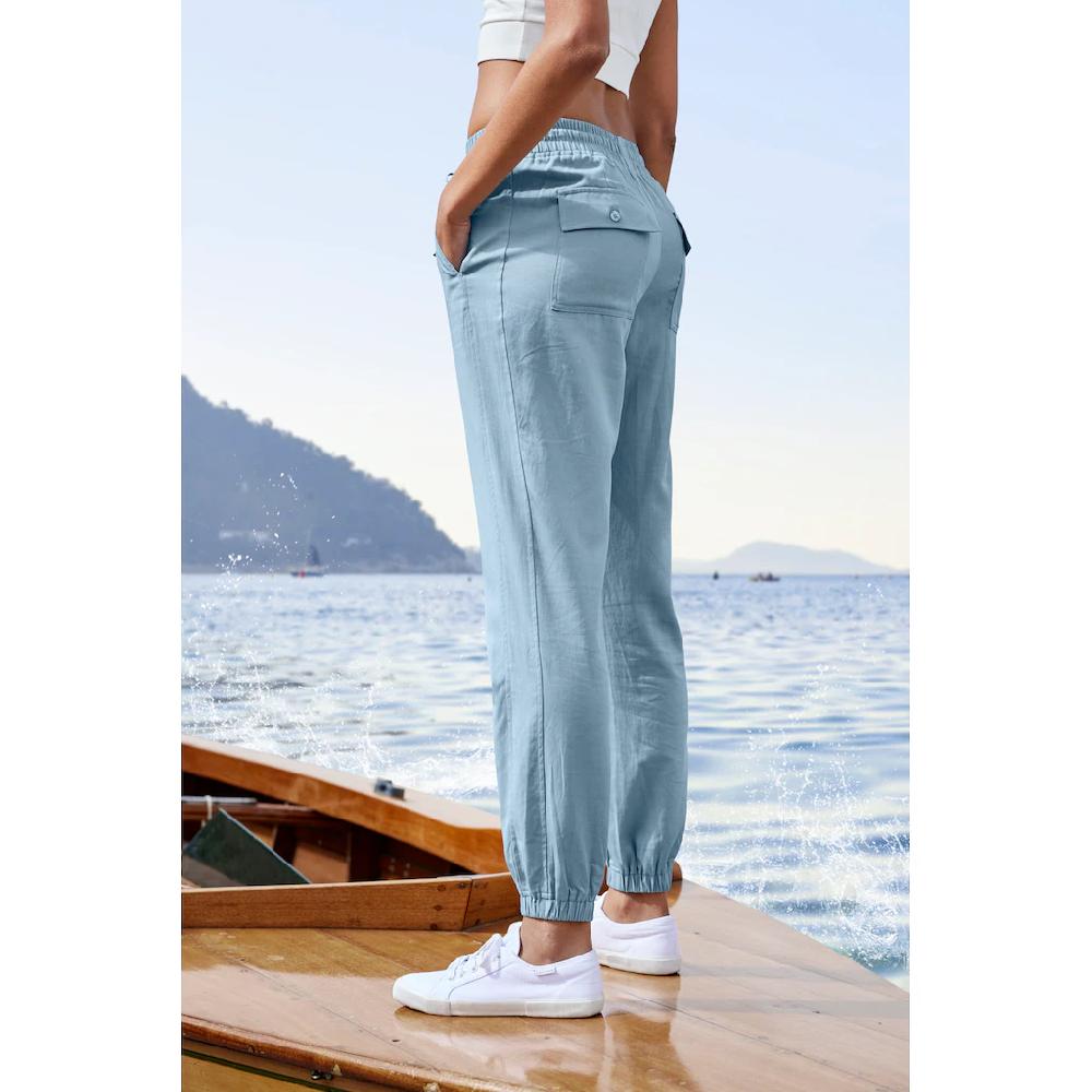 LASCANA Schlupfhose aus Webware elastische Stoffhose mit Taschen 2025