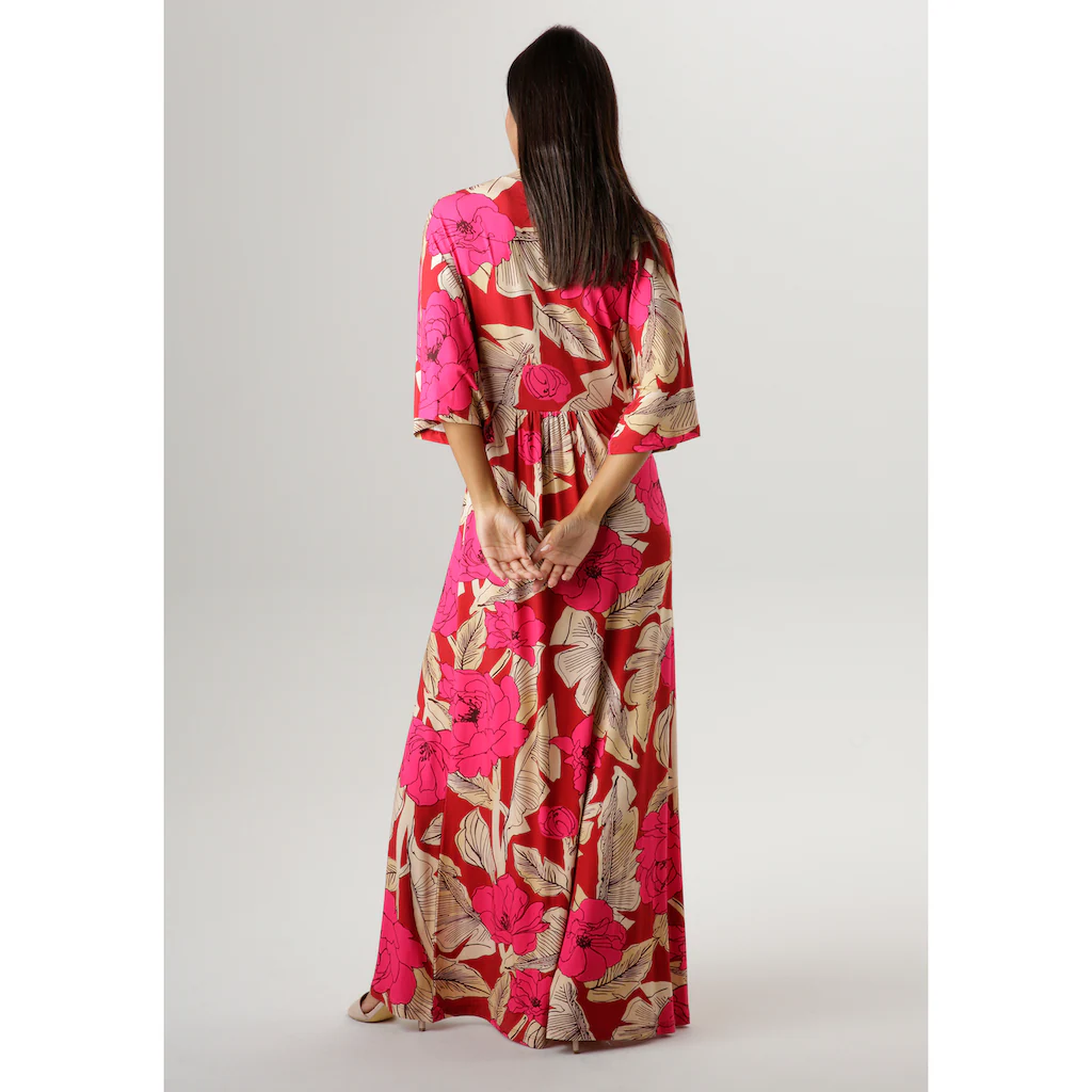 Aniston SELECTED Sommerkleid mit großflächigem Blüten- und Blätterdruck im Angebot