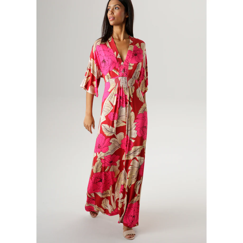 Aniston SELECTED Sommerkleid mit großflächigem Blüten- und Blätterdruck im Angebot