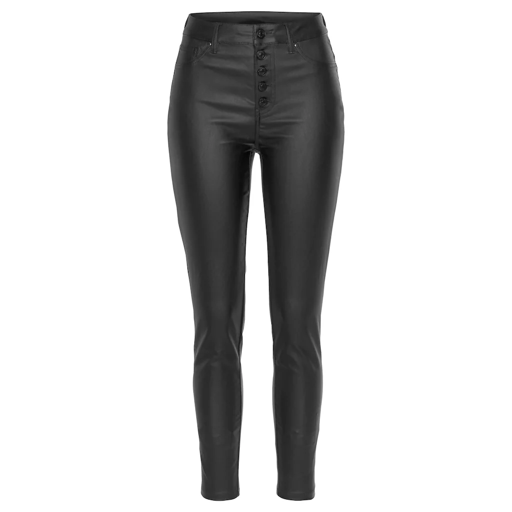 LASCANA Lederimitathose mit sichtbarer Knopfleiste enge Kunstlederhose casual-chic Günstiger Verkauf