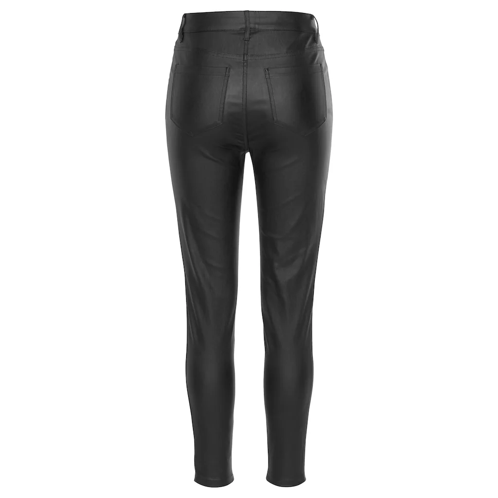 LASCANA Lederimitathose mit sichtbarer Knopfleiste enge Kunstlederhose casual-chic Günstiger Verkauf
