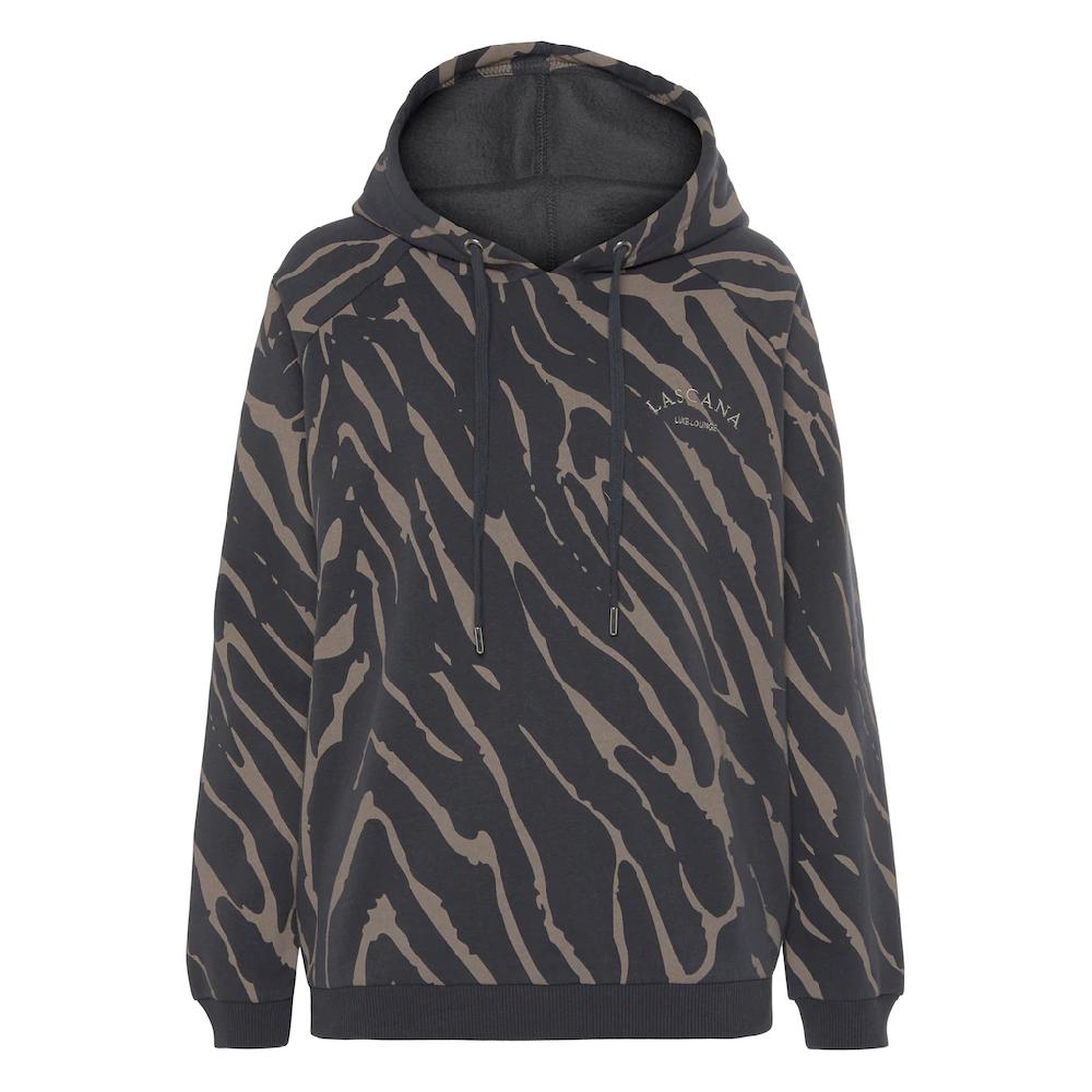 LASCANA Kapuzensweatshirt mit Zebramuster Loungewear Meist gekauft