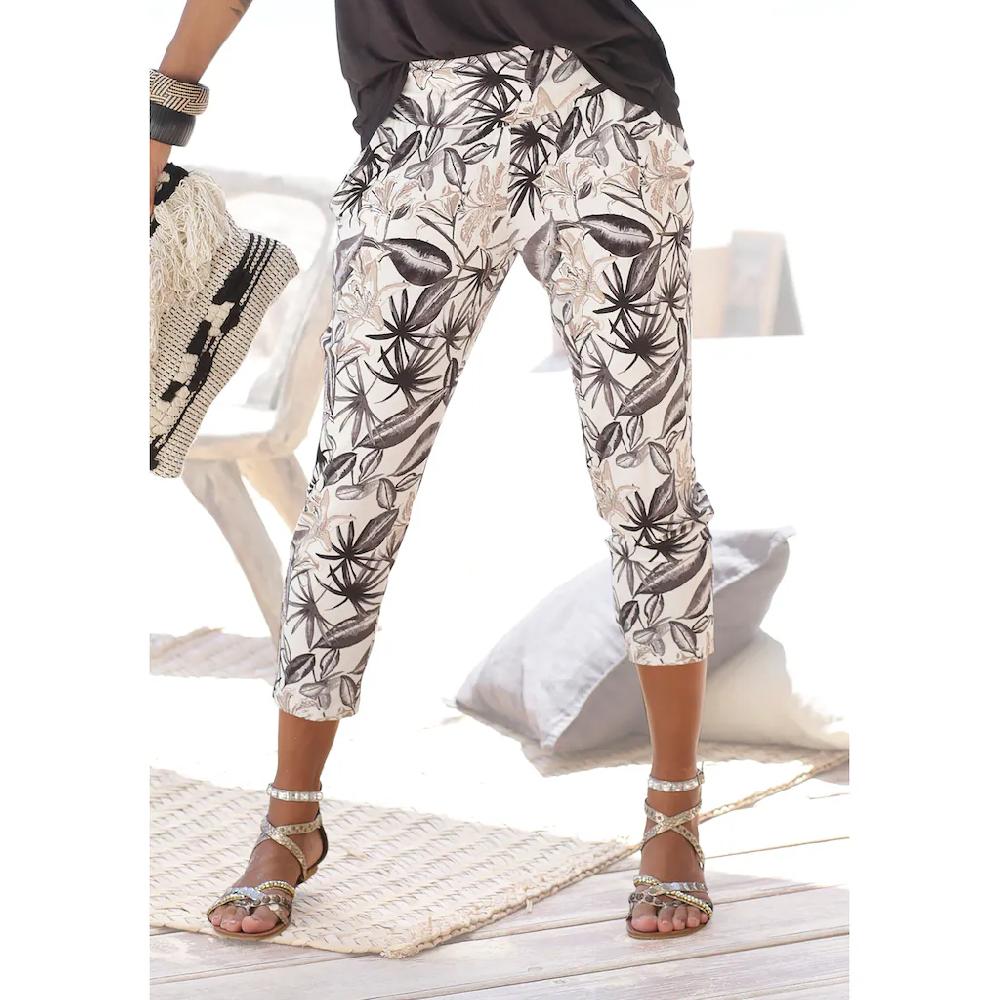 Buffalo Jerseyhose mit Alloverdruck und Taschen 7/8-Hose Stoffhose elastisch