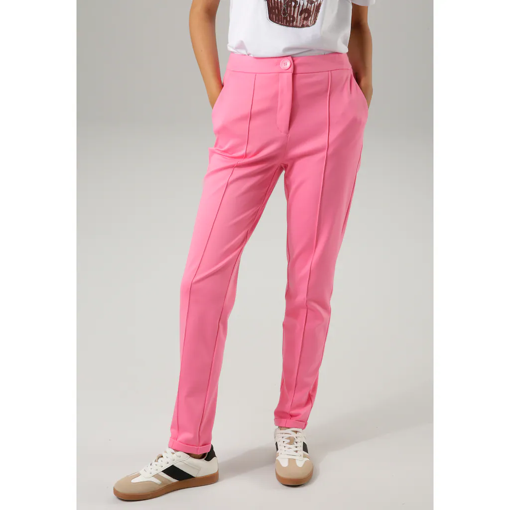 Aniston CASUAL Jerseyhose mit Biesen verziert