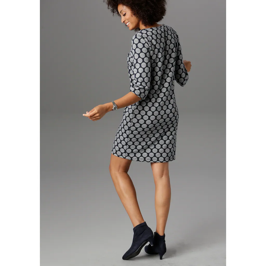 Aniston SELECTED Jerseykleid mit Punkten & Streifen Begrenztes Angebot