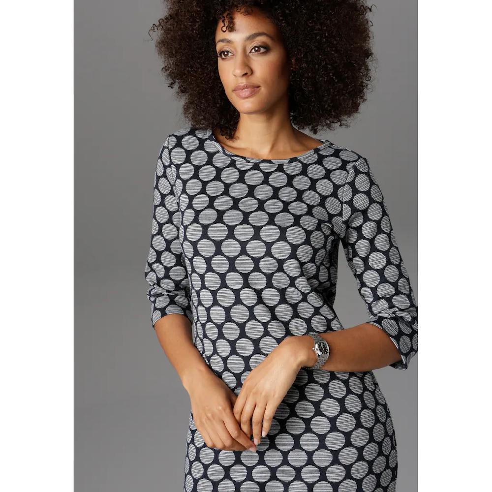 Aniston SELECTED Jerseykleid mit Punkten & Streifen Begrenztes Angebot