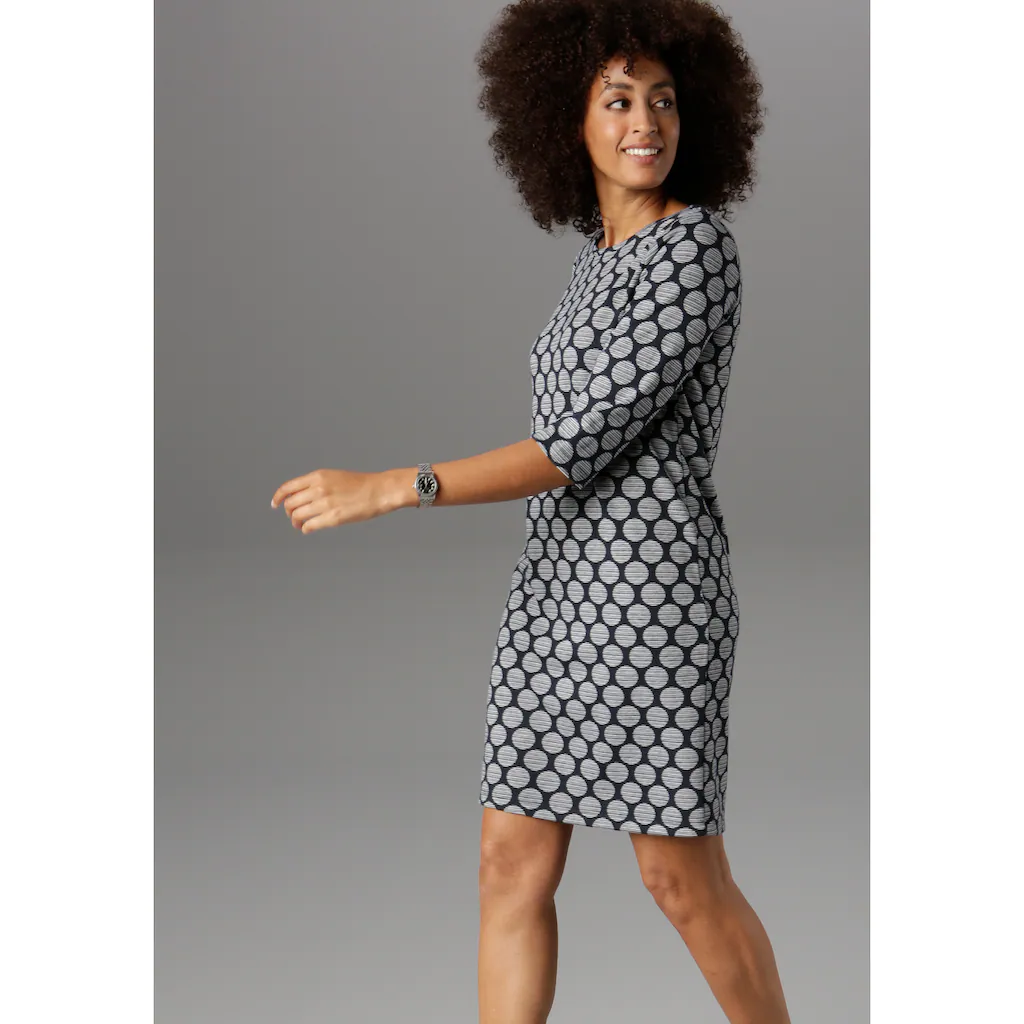 Aniston SELECTED Jerseykleid mit Punkten & Streifen Begrenztes Angebot