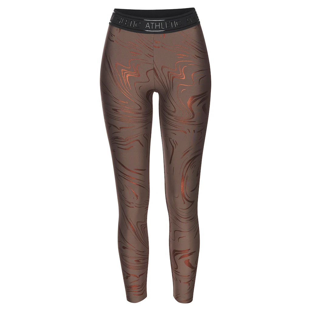 LASCANA ACTIVE Funktionsleggings Sportleggings mit glänzendem Print und 3D Schriftzug Online Shopping