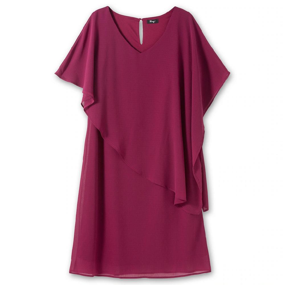 Sheego Cocktailkleid »Große Größen« mit asymetrischem Cape Preisnachlass
