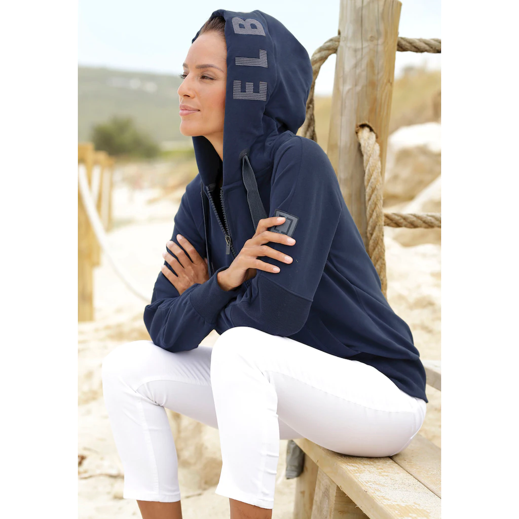 Elbsand Sweatjacke mit Logo-Stickerei an der Kapuze bequeme Freizeitjacke mit Taschen Weihnachtsangebot