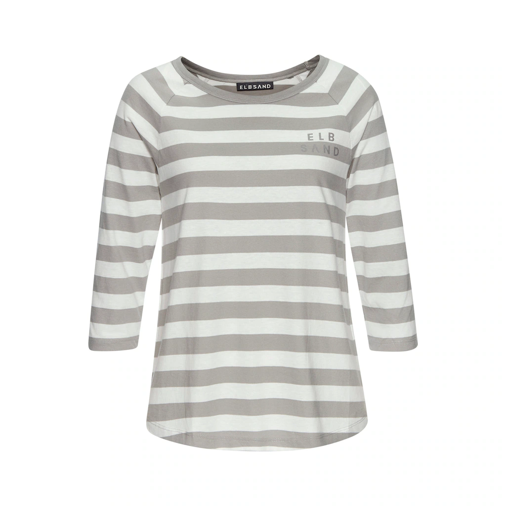 Elbsand 3/4-Arm-Shirt mit Streifen Rundhalsausschnitt Jerseyshirt Muttertagsangebot