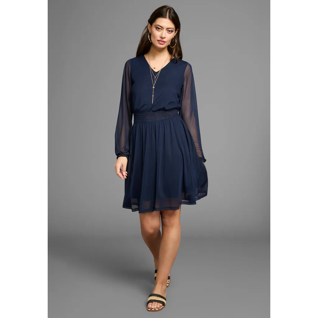 Laura Scott Meshkleid mit Smok-Einsatz - NEUE KOLLEKTION Neueste Mode