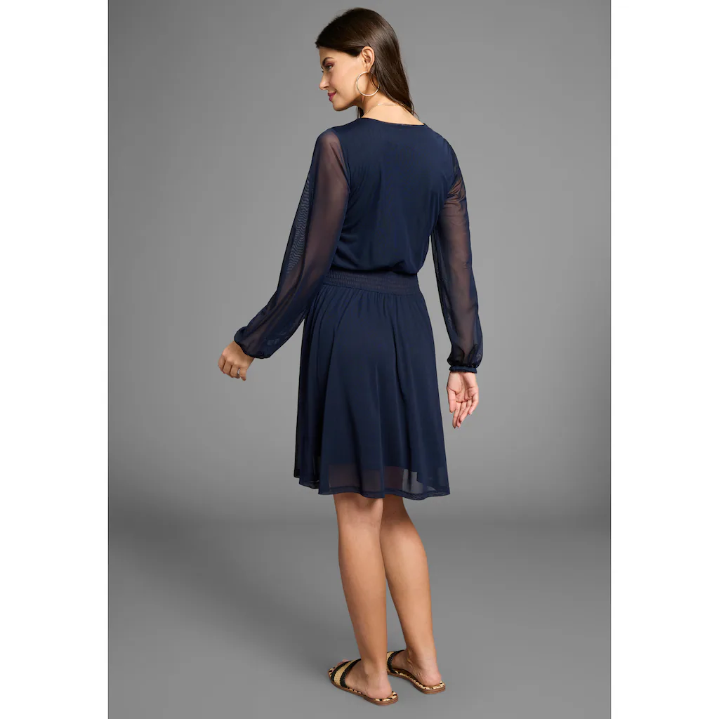 Laura Scott Meshkleid mit Smok-Einsatz - NEUE KOLLEKTION Neueste Mode