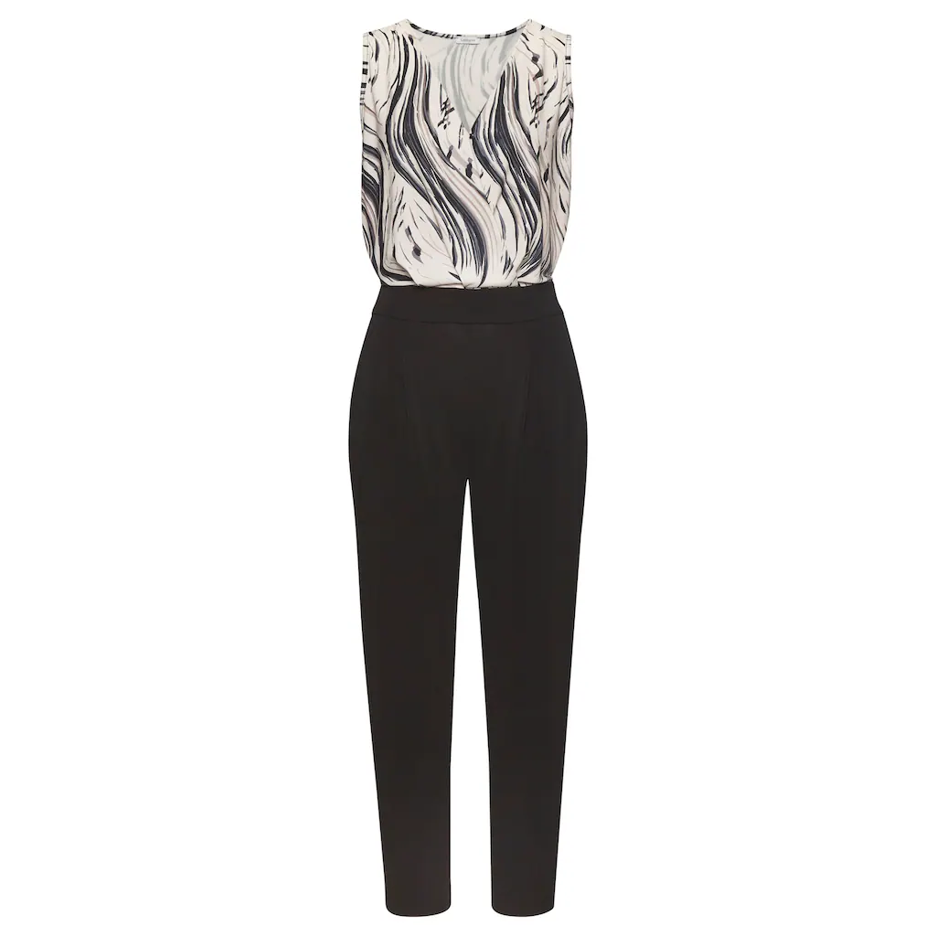 LASCANA Overall mit bedrucktem Oberteil eleganter Jumpsuit Business-Look festlich Sonderangebote
