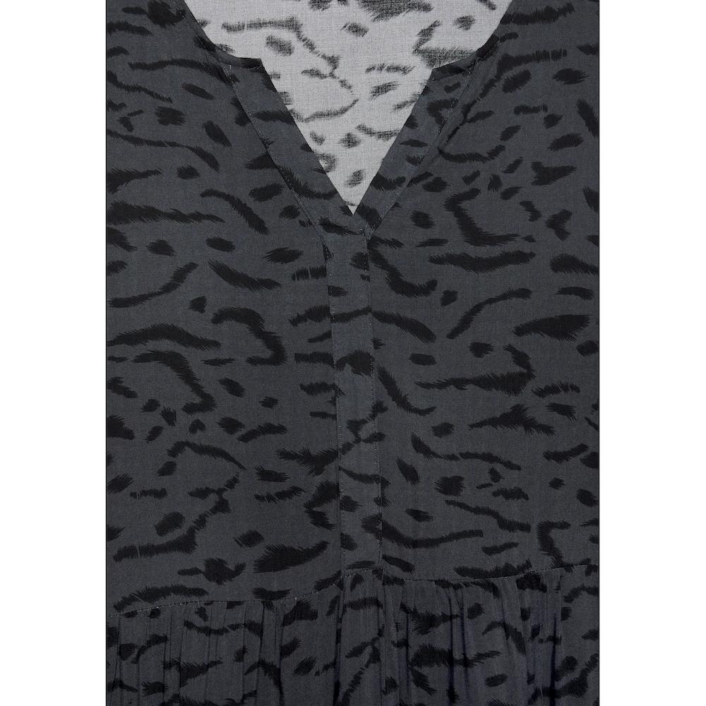 LASCANA Maxikleid mit Alloverprint und Volants langärmlig Druckkleid casual-chic Begrenzte Freigabe