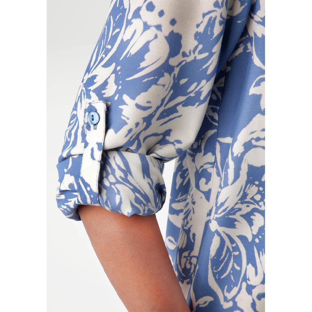 Aniston CASUAL Maxikleid mit großflächigem. grafischen Blumendruck - NEUE KOLLEKTION Nur noch ein Tag übrig