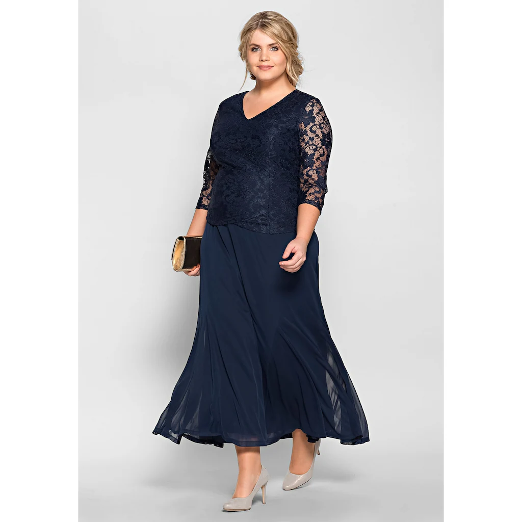 Sheego Abendkleid »Große Größen« mit floraler Spitze im Angebot
