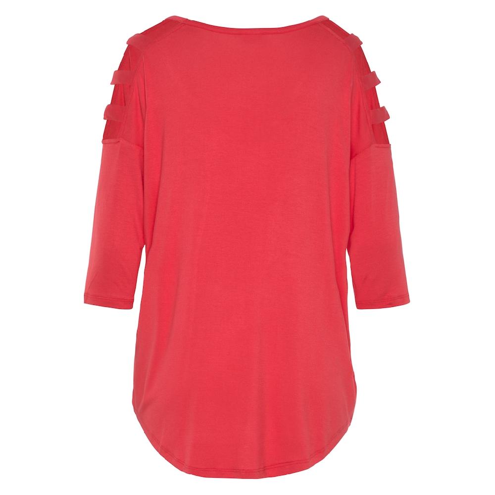 LASCANA 3/4-Arm-Shirt mit Cut-outs raffiniertes Longsleeve schulterfrei Limitierter Zeitrabatt