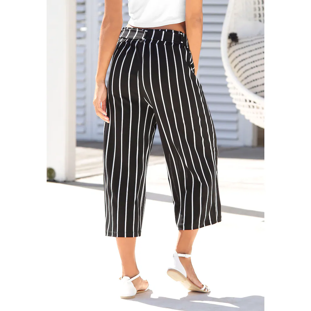 LASCANA Culotte (mit Bindegürtel) in 7/8-Länge und Bindegürtel Stoffhose elegant und sommerlich Saisonschlussverkauf