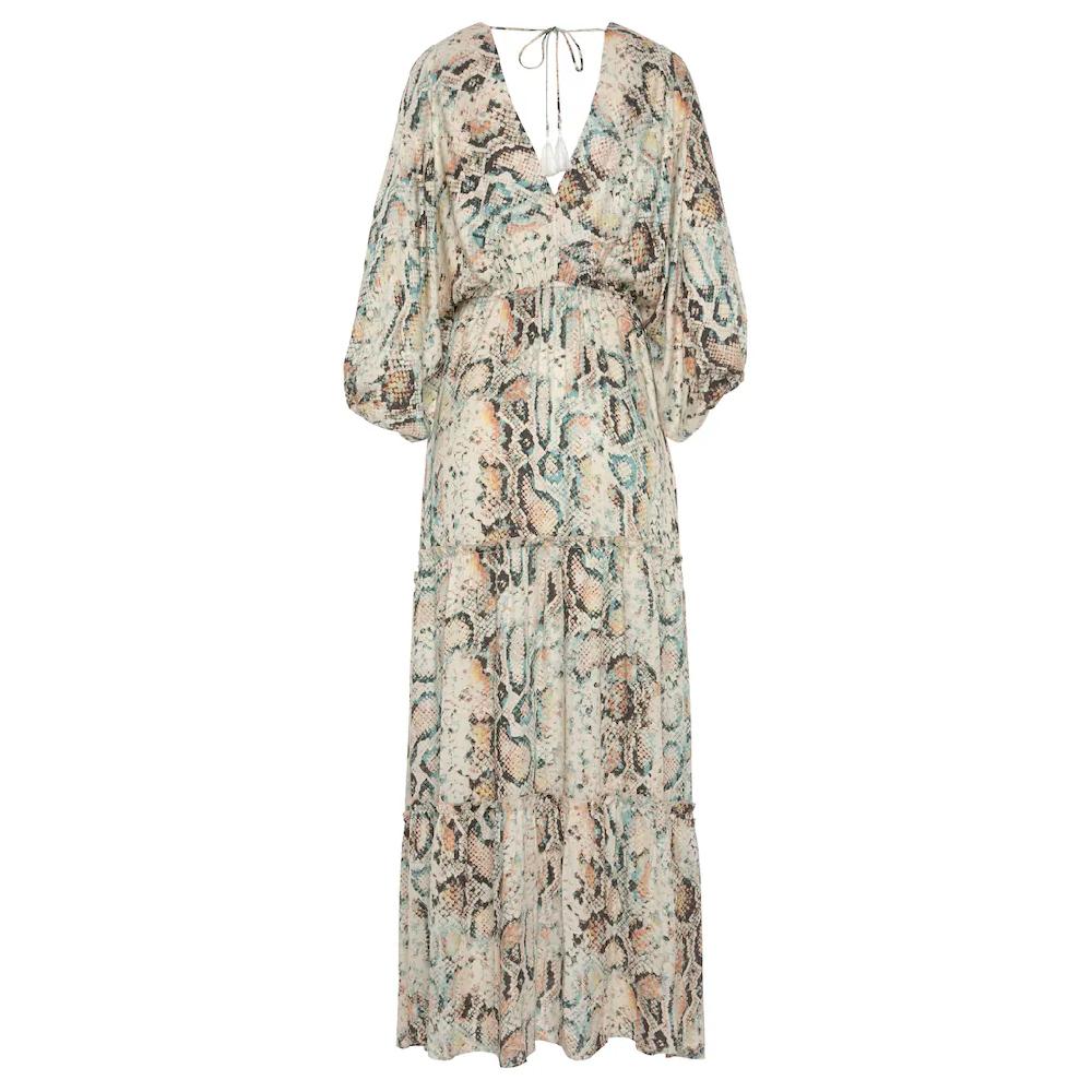 Buffalo Maxikleid mit Schlangenmuster und V-Ausschnitt Sommerkleid causal-chic Osterangebot