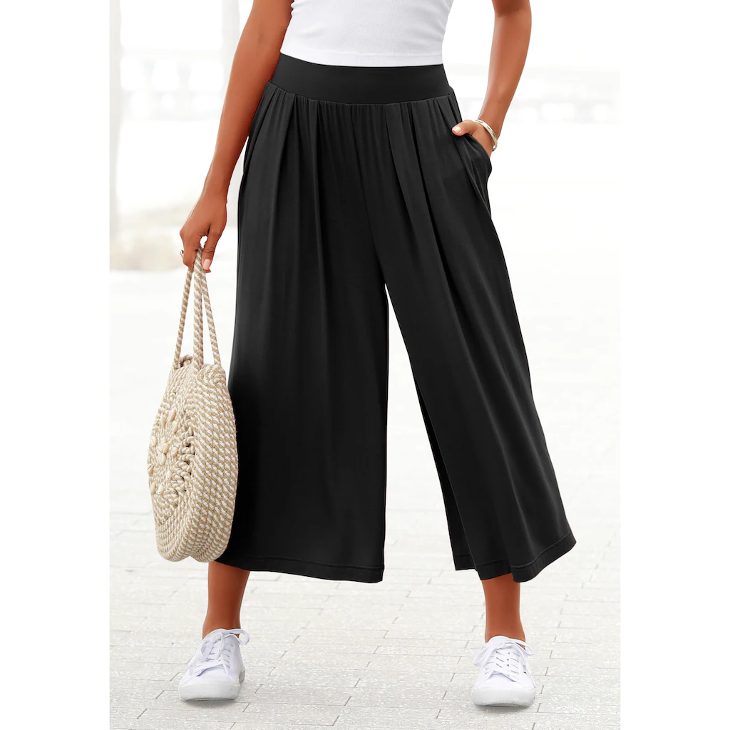 LASCANA Culotte mit extra-weitem Bein und Taschen bequeme Jerseyhose