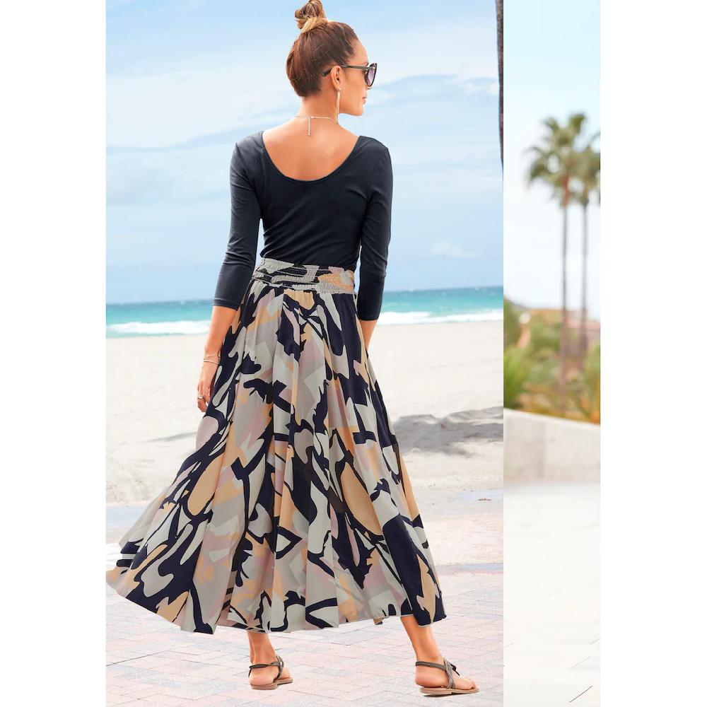 LASCANA Hosenrock mit grafischem Alloverdruck Culotte extraweites Bein Online Outlet