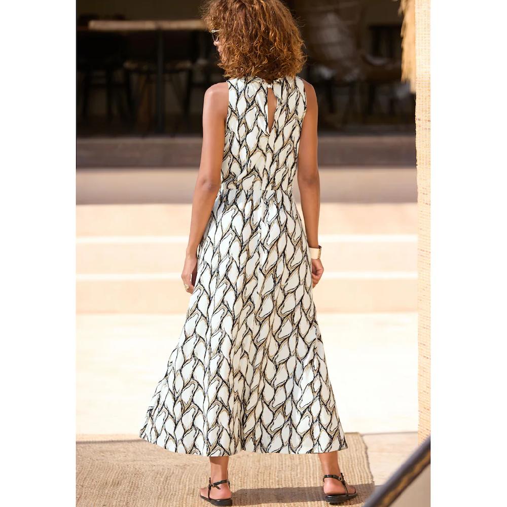 LASCANA Jerseykleid mit Alloverdruck Midikleid hochgeschlossen sommerlich-elegant Saisonale Angebote