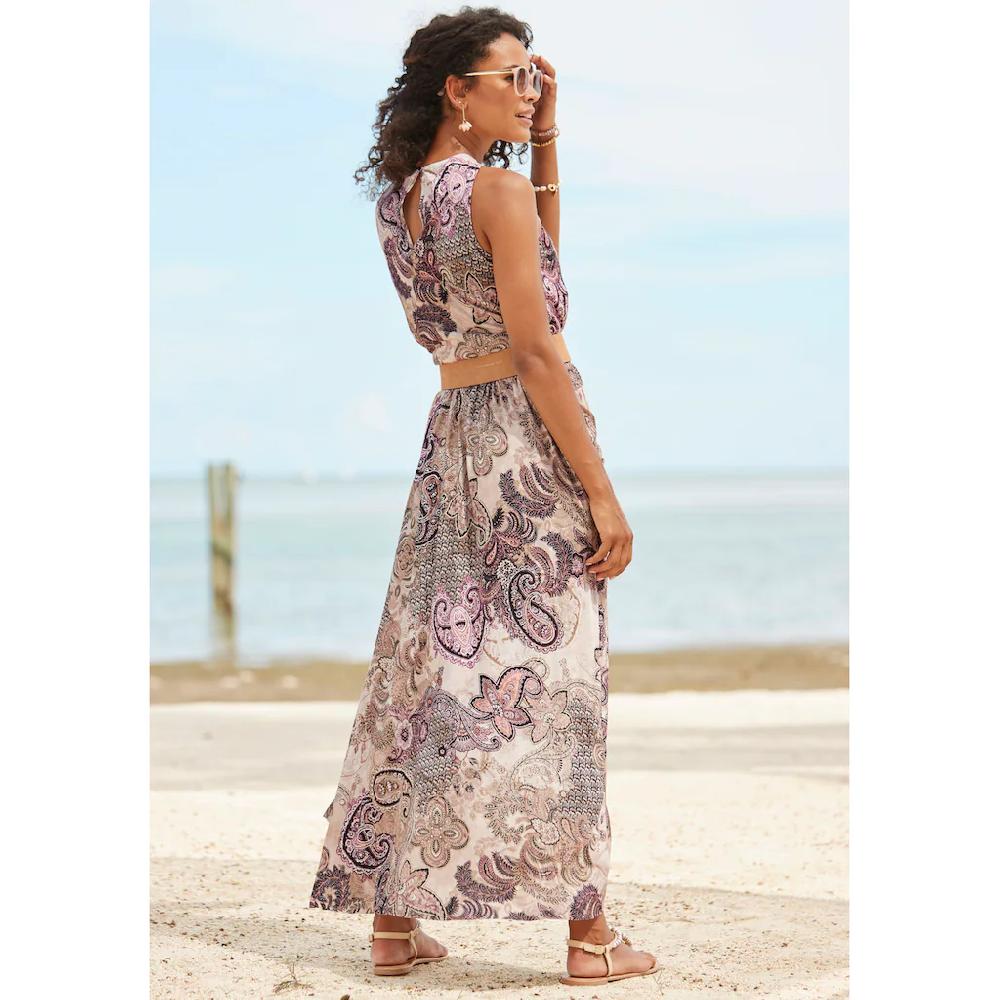 LASCANA Maxikleid mit Paisleyprint und Schlitz leichtes Sommerkleid Strandkleid Bis zu 65% Rabatt