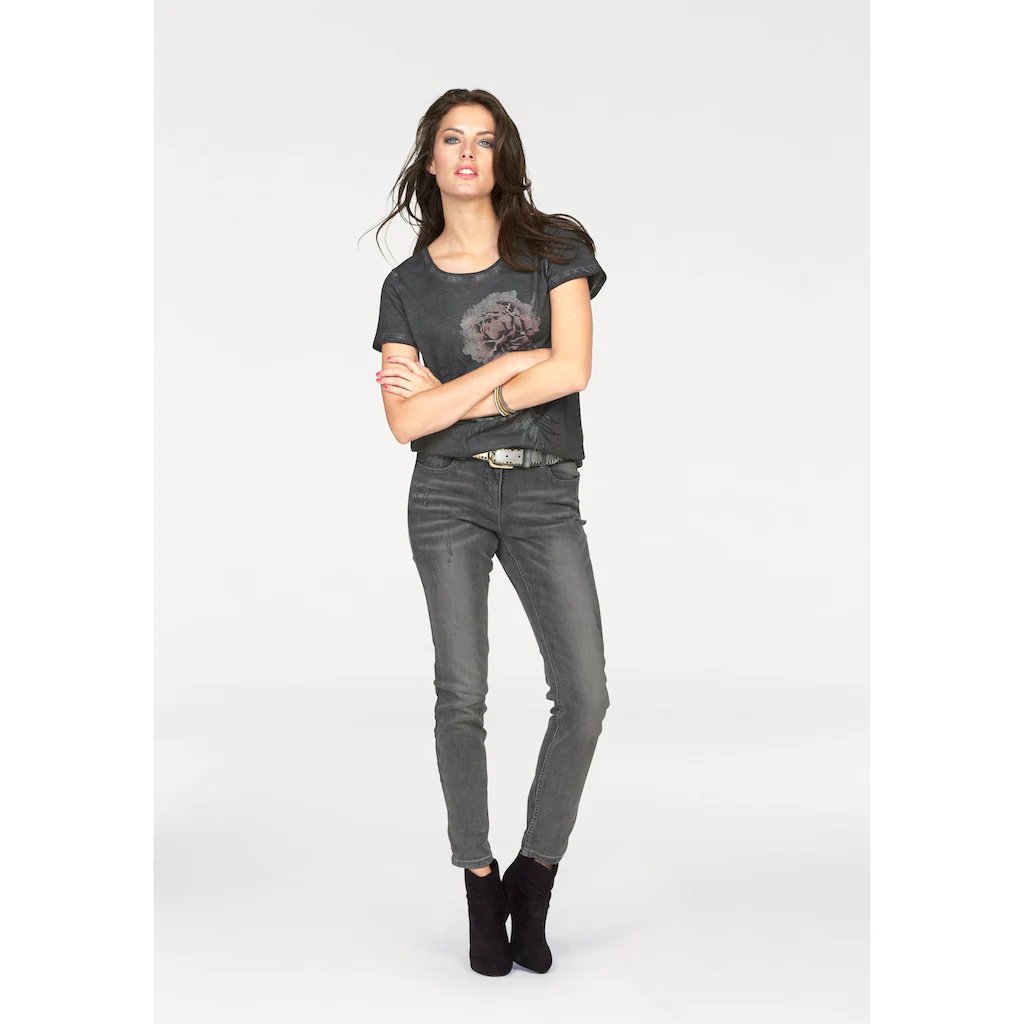 Aniston CASUAL T-Shirt mit Oil dyed-Waschung Clearance-Verkauf