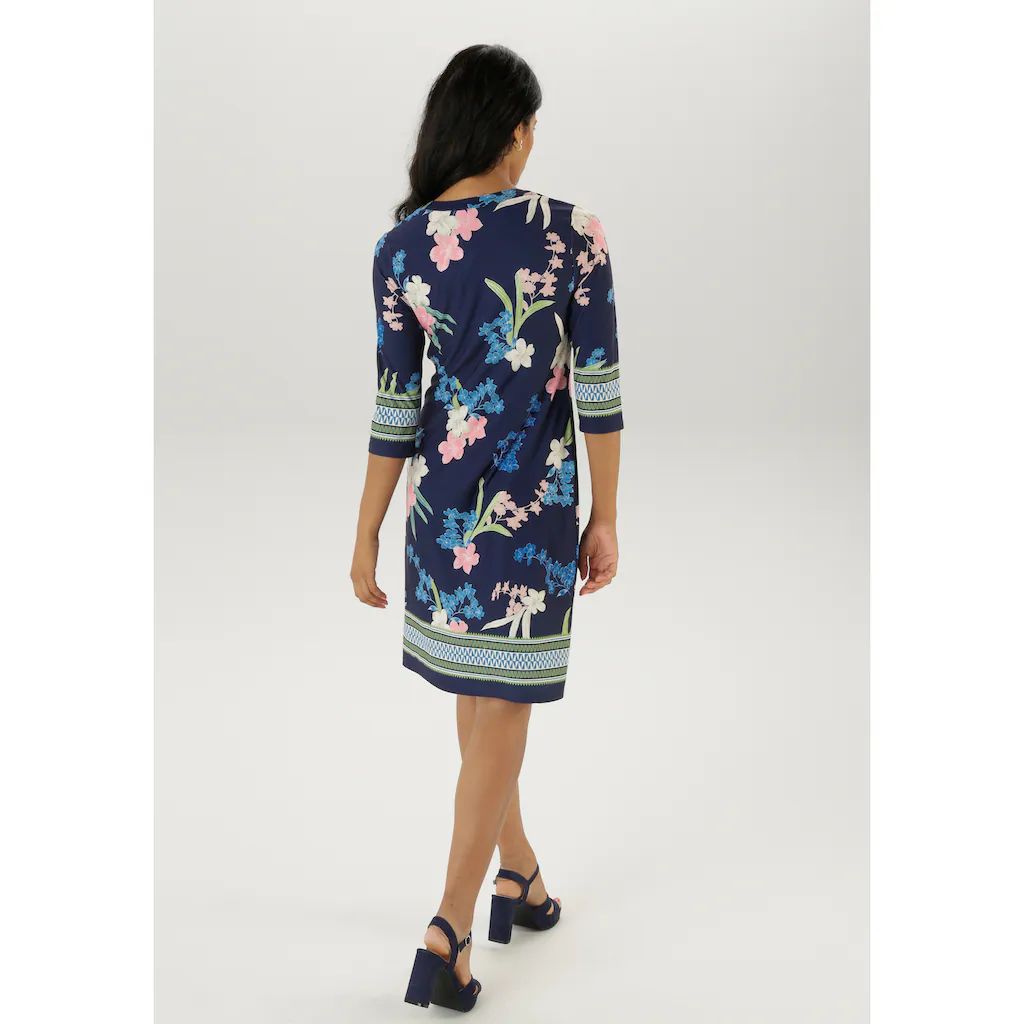 Aniston SELECTED Jerseykleid mit modisch gemusterter Zickzack Bordüre - NEUE KOLLEKTION Speichern exportieren