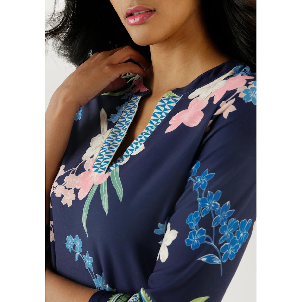 Aniston SELECTED Jerseykleid mit modisch gemusterter Zickzack Bordüre - NEUE KOLLEKTION Speichern exportieren