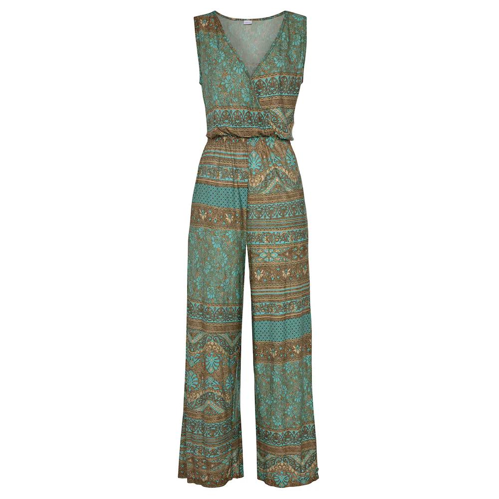 LASCANA Overall mit überlappendem V-Ausschnitt sommerlicher Jumpsuit mit Alloverprint Schlussverkauf