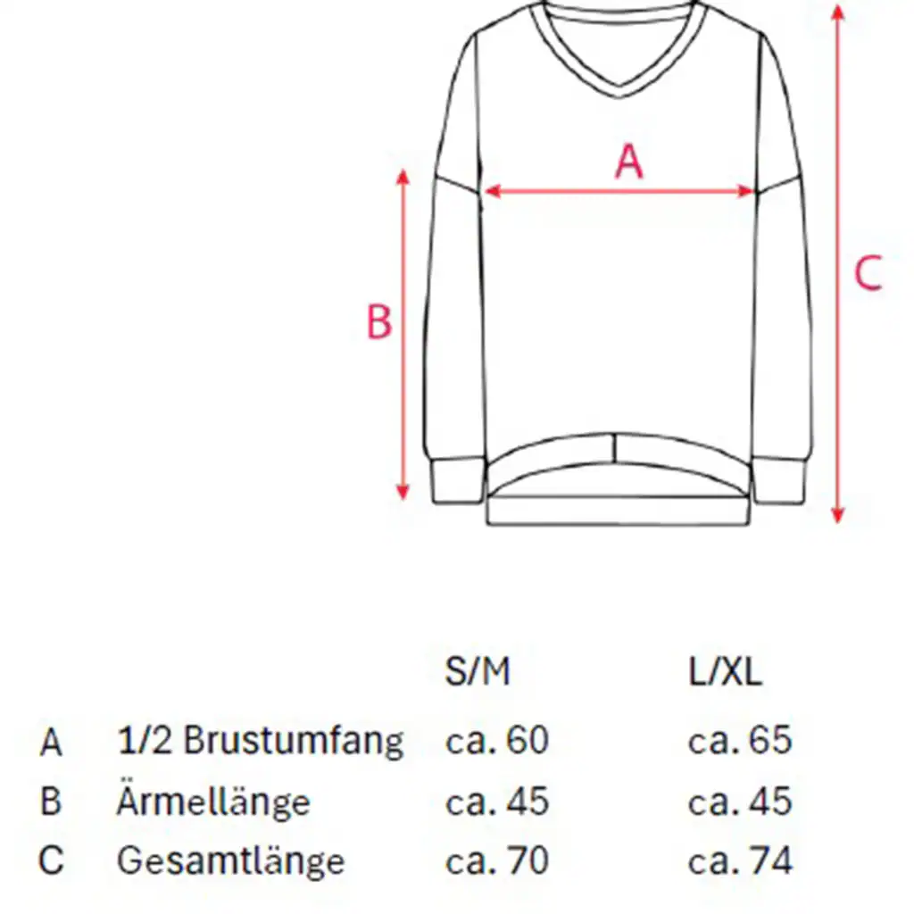 Zwillingsherz Sweatshirt mit ausgefranstem V-Ausschnitt im Vintage Look Osterangebot