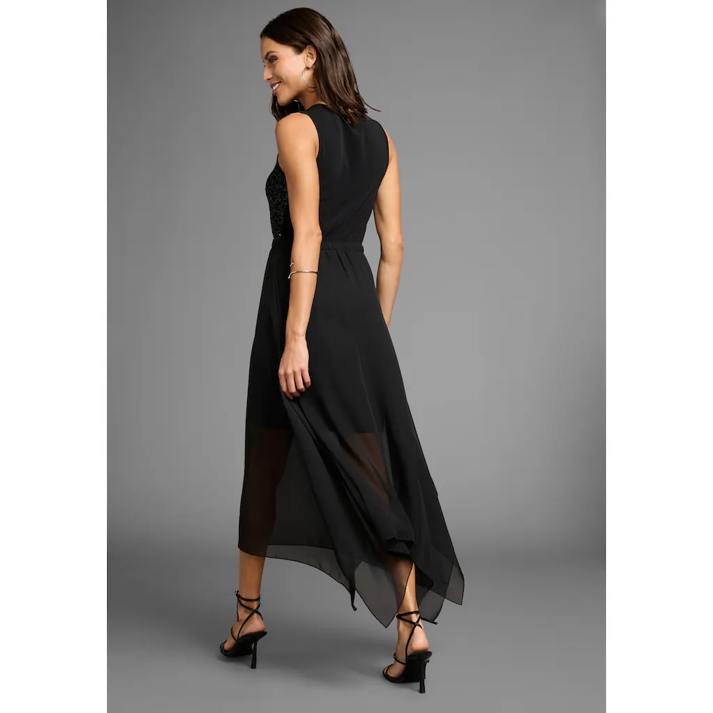 Laura Scott Cocktailkleid mit Pailletten im Oberteil Lagerräumung