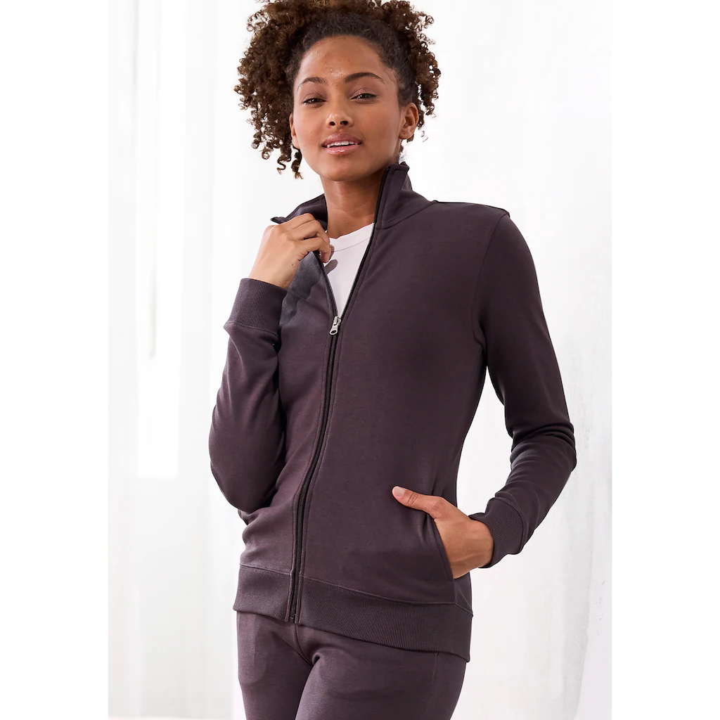Bench. Loungewear Sweatjacke mit bestickten Stehkragen Loungeanzug Bis zu 50% Rabatt