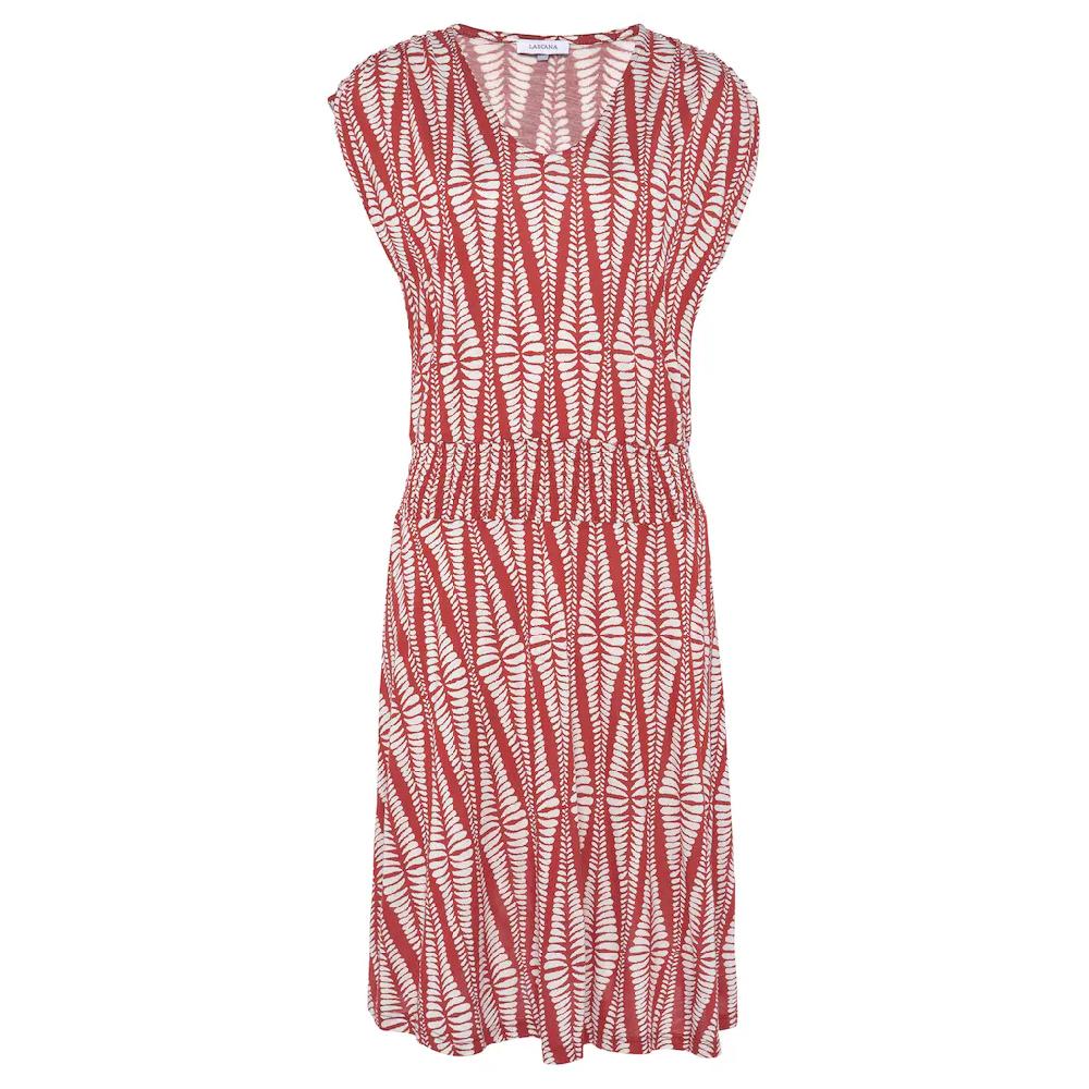 LASCANA Jerseykleid mit breitem Smokbund kurzes Sommerkleid mit Alloverprint Nur für heute