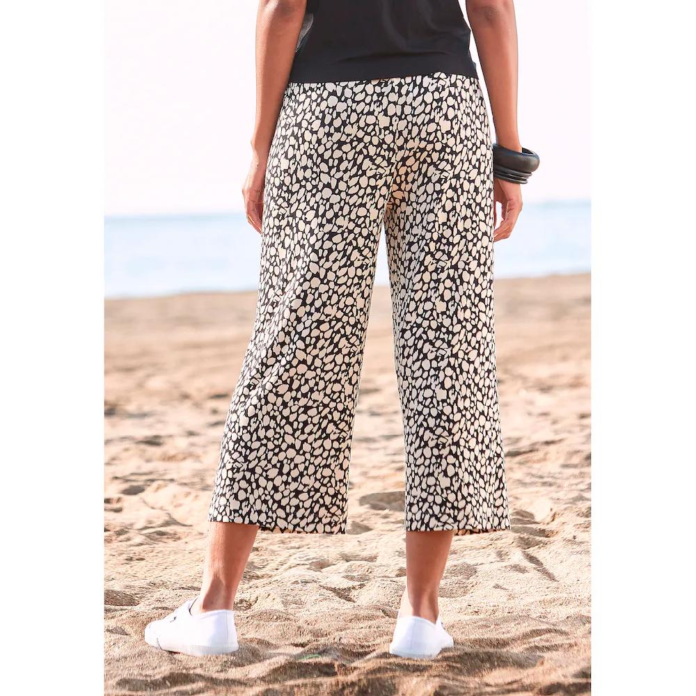 LASCANA Culotte (mit Bindegürtel) und Alloverdruck 7/8-Länge elastischer Bund Sommerhose Riesige Rabatte