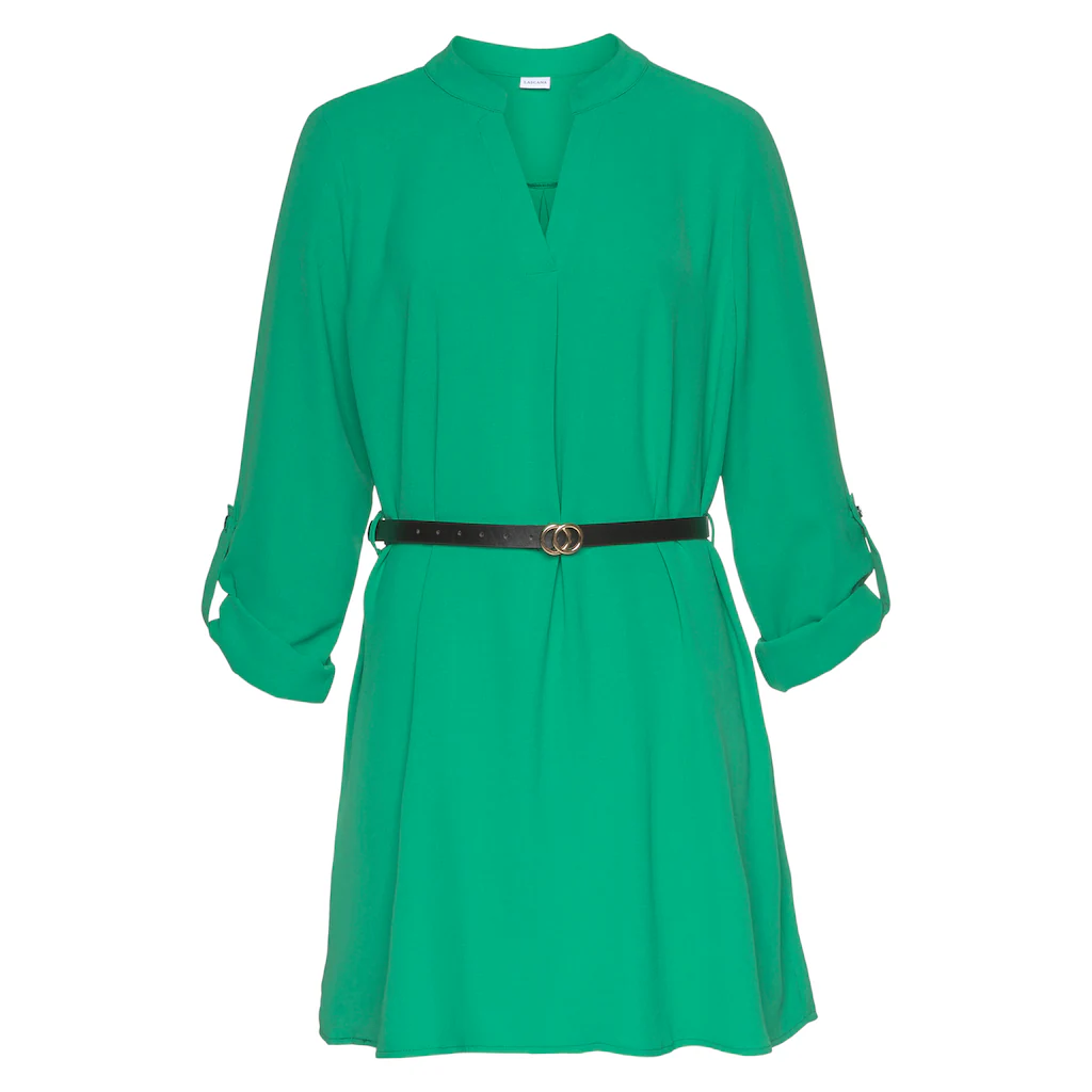 LASCANA Longbluse (mit Gürtel in Lederoptik) aus gekreppter Ware lockeres Blusenkleid elegant-chic 50% Rabatt mit kostenlosem Versand