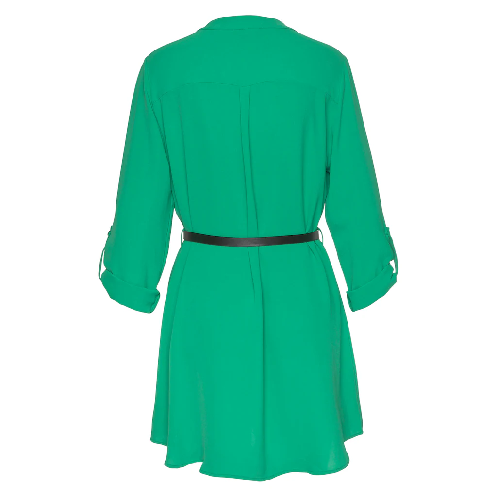 LASCANA Longbluse (mit Gürtel in Lederoptik) aus gekreppter Ware lockeres Blusenkleid elegant-chic 50% Rabatt mit kostenlosem Versand