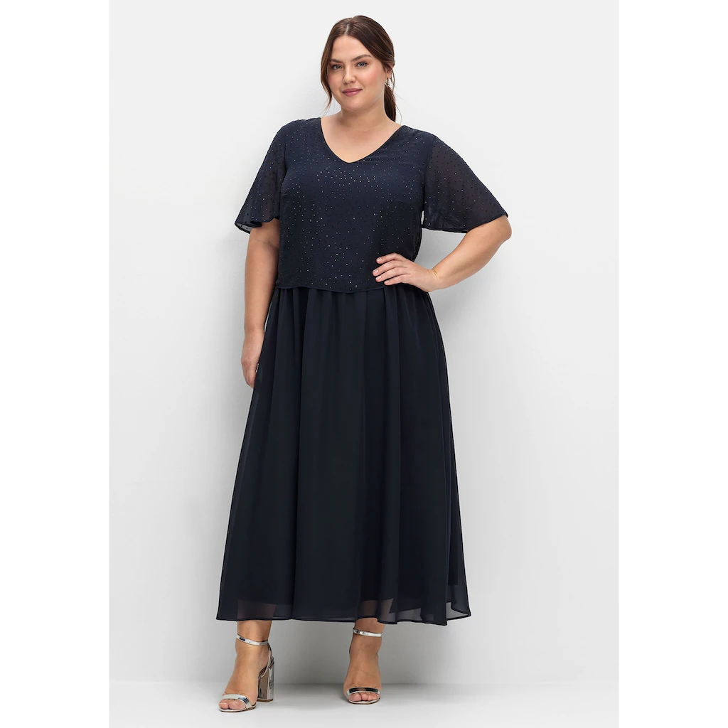 Sheego Abendkleid »Große Größen« im Lagenlook mit Schmucksteinen