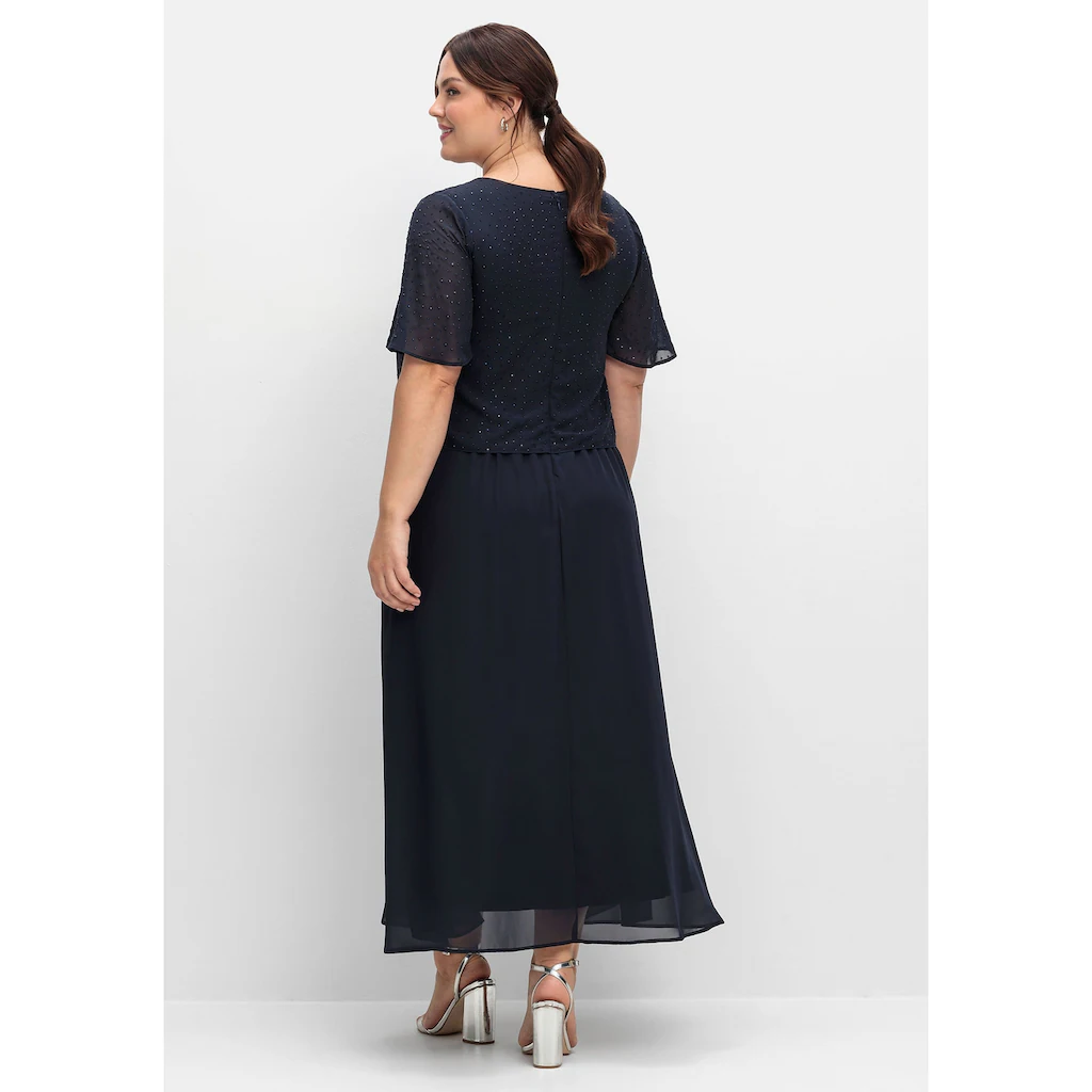 Sheego Abendkleid »Große Größen« im Lagenlook mit Schmucksteinen 50% Rabatt für begrenzte Zeit