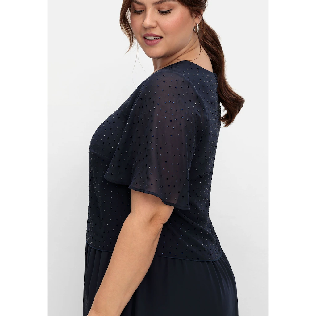 Sheego Abendkleid »Große Größen« im Lagenlook mit Schmucksteinen 50% Rabatt für begrenzte Zeit