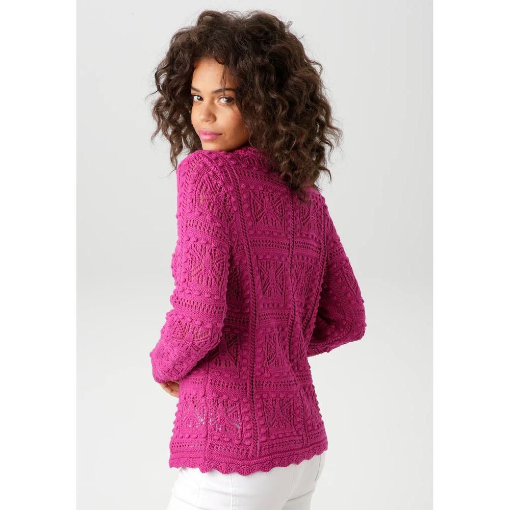 Aniston CASUAL Strickpullover im attraktiven Ajour-Muster-Mix - NEUE KOLLEKTION Outlet