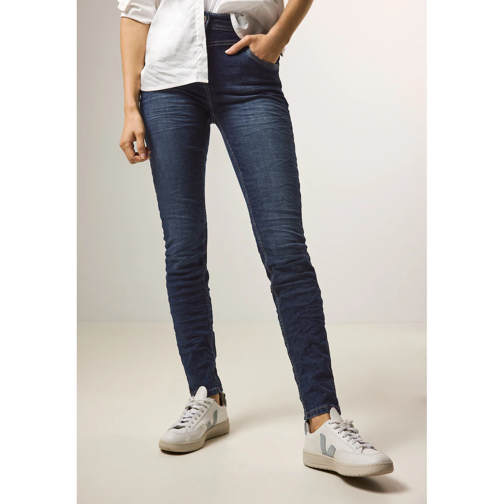 Cecil Slim-fit-Jeans »Style Vicky« in blauer Waschung Verkauf