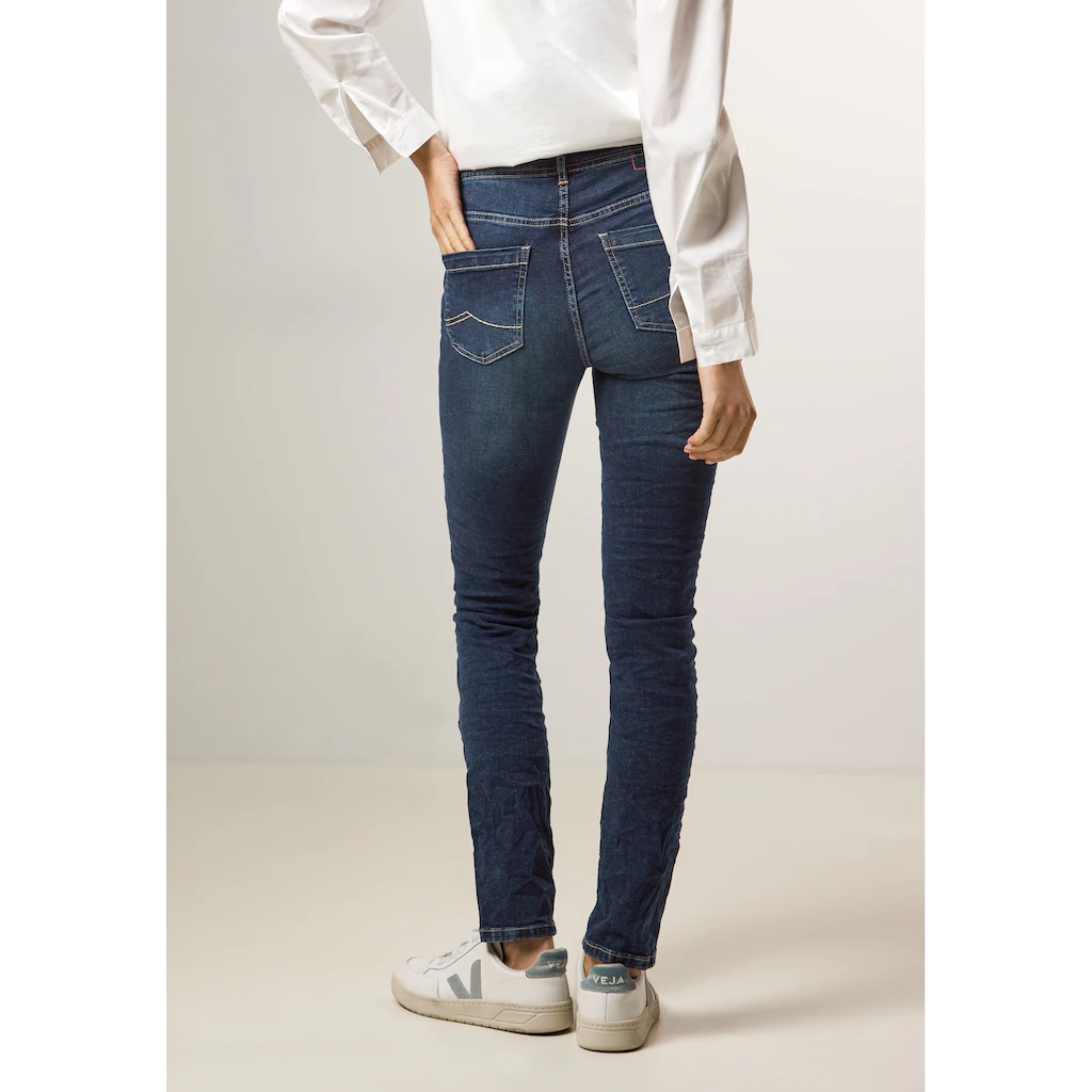 Cecil Slim-fit-Jeans »Style Vicky« in blauer Waschung Verkauf