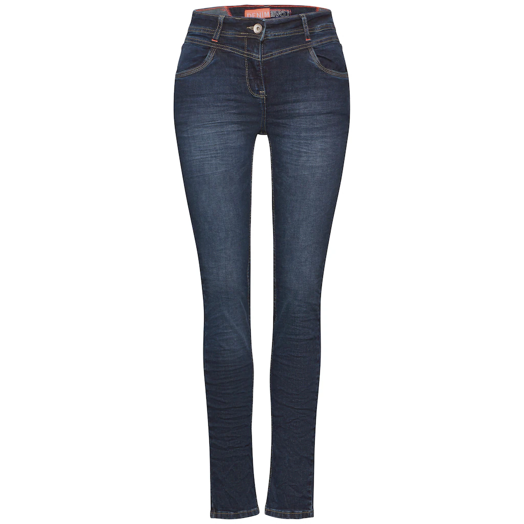 Cecil Slim-fit-Jeans »Style Vicky« in blauer Waschung Verkauf