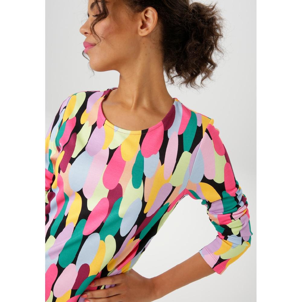 Aniston CASUAL Jerseykleid mit farbenfrohen grafischen Druck - NEUE KOLLEKTION Schlussverkauf