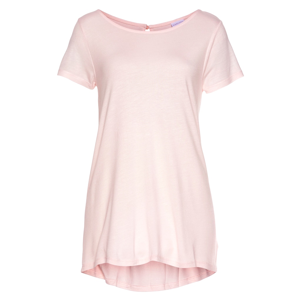 LASCANA T-Shirt mit verlängertem Rückenteil Kurzarmshirt Longshirt Basic Fabrik Onlineshop