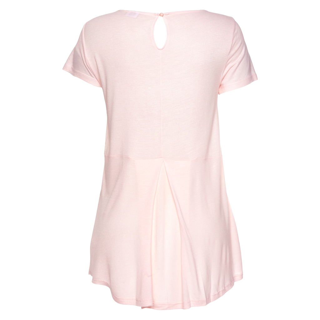 LASCANA T-Shirt mit verlängertem Rückenteil Kurzarmshirt Longshirt Basic Fabrik Onlineshop